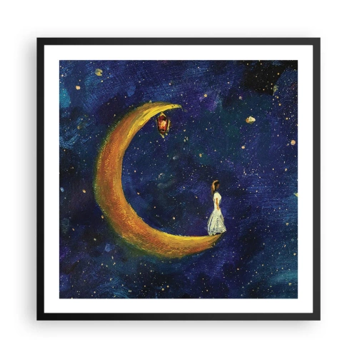 Poster in einem schwarzem Rahmen - Der Ruf der Welt - 60x60 cm