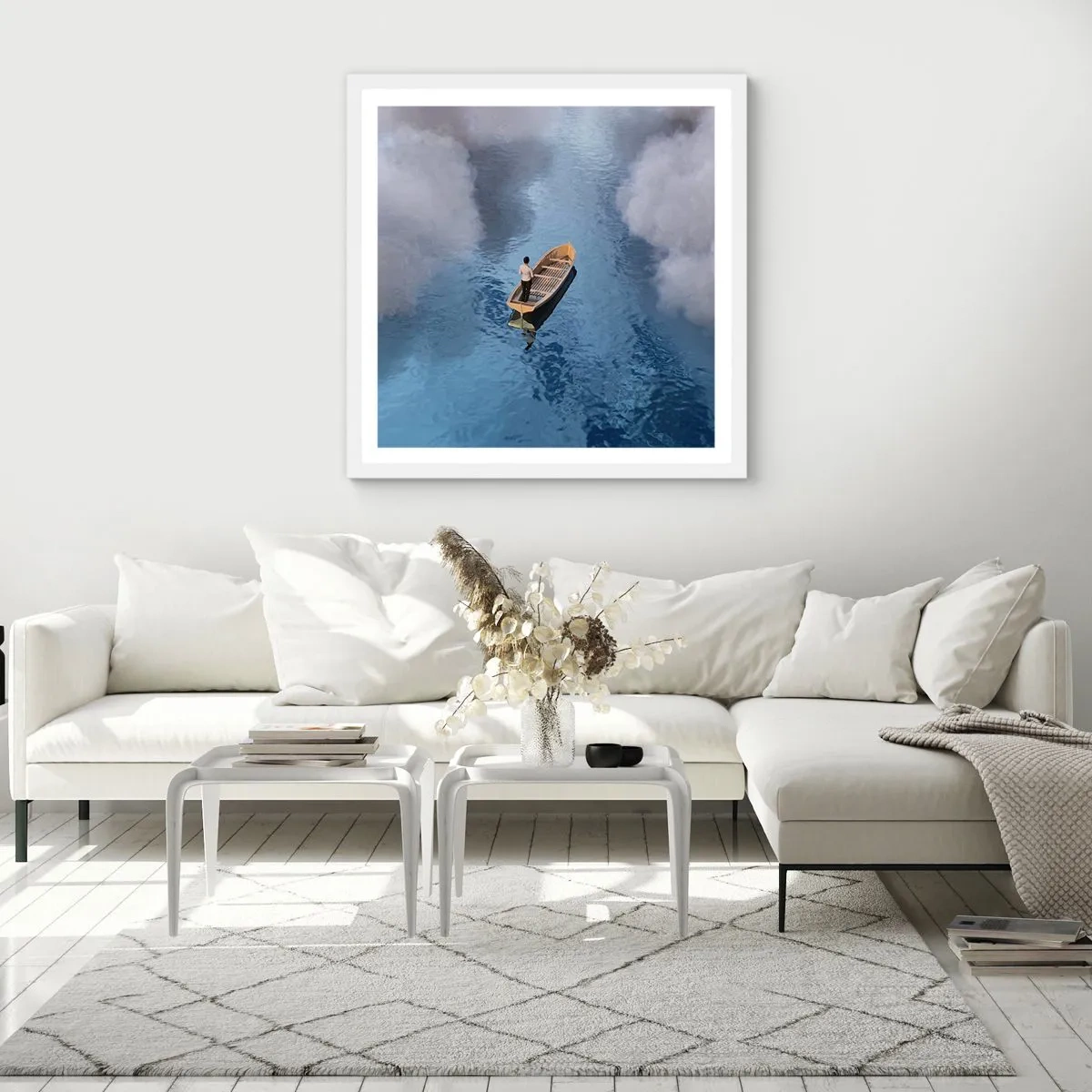 Poster in einem weißen Rahmen - Leben – Reise – unbekannt - 60x60 cm