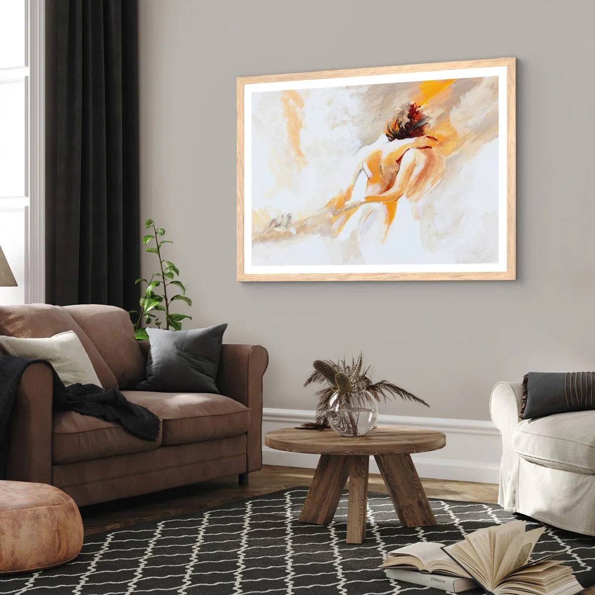 Poster in einem Rahmen aus heller Eiche - Am Himmel der Nähe - 40x30 cm