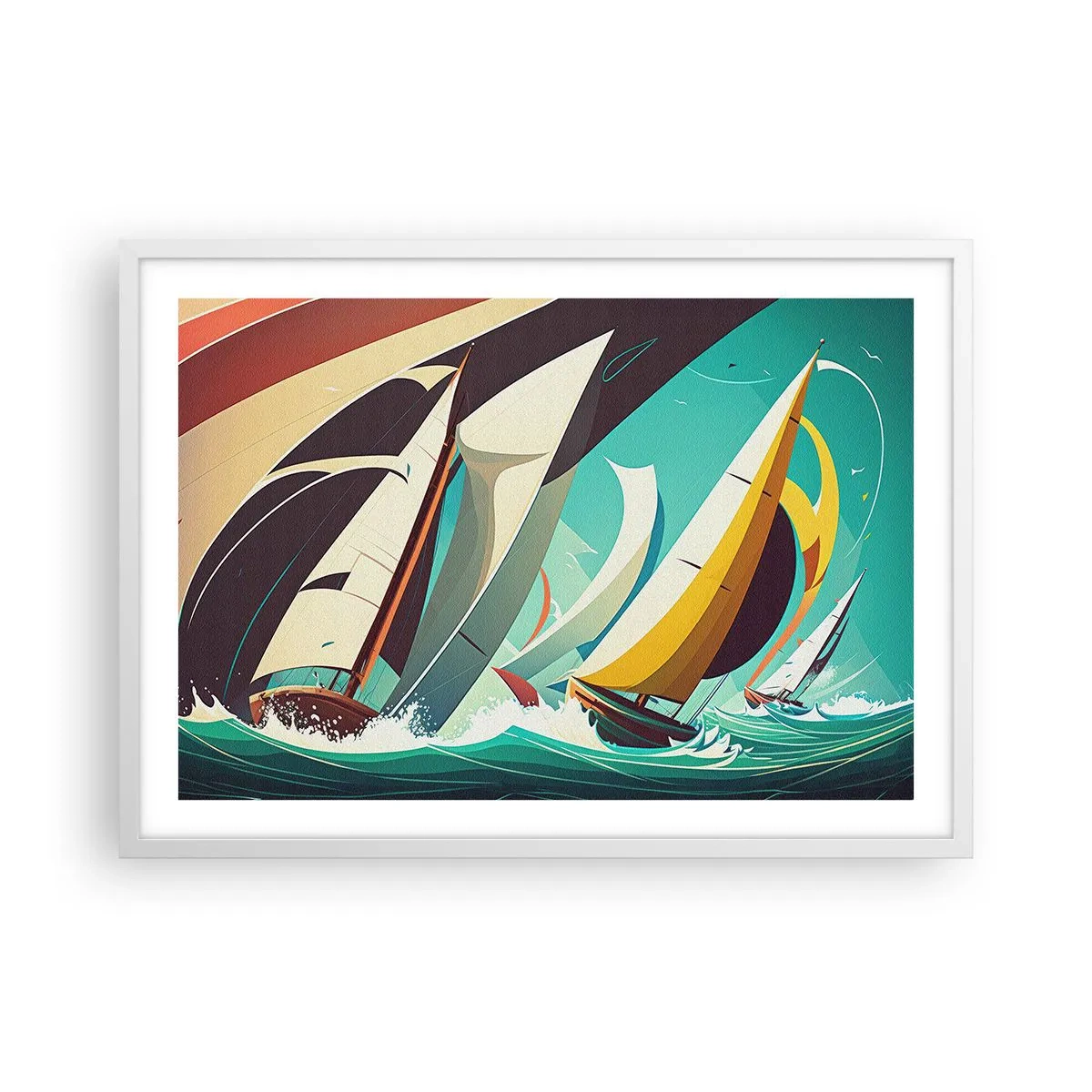 Poster in einem weißen Rahmen - Viel Glück mit den Elementen - 70x50 cm