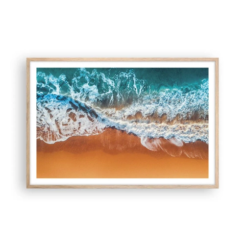 Poster in einem Rahmen aus heller Eiche - Immer Hand in Hand - 91x61 cm