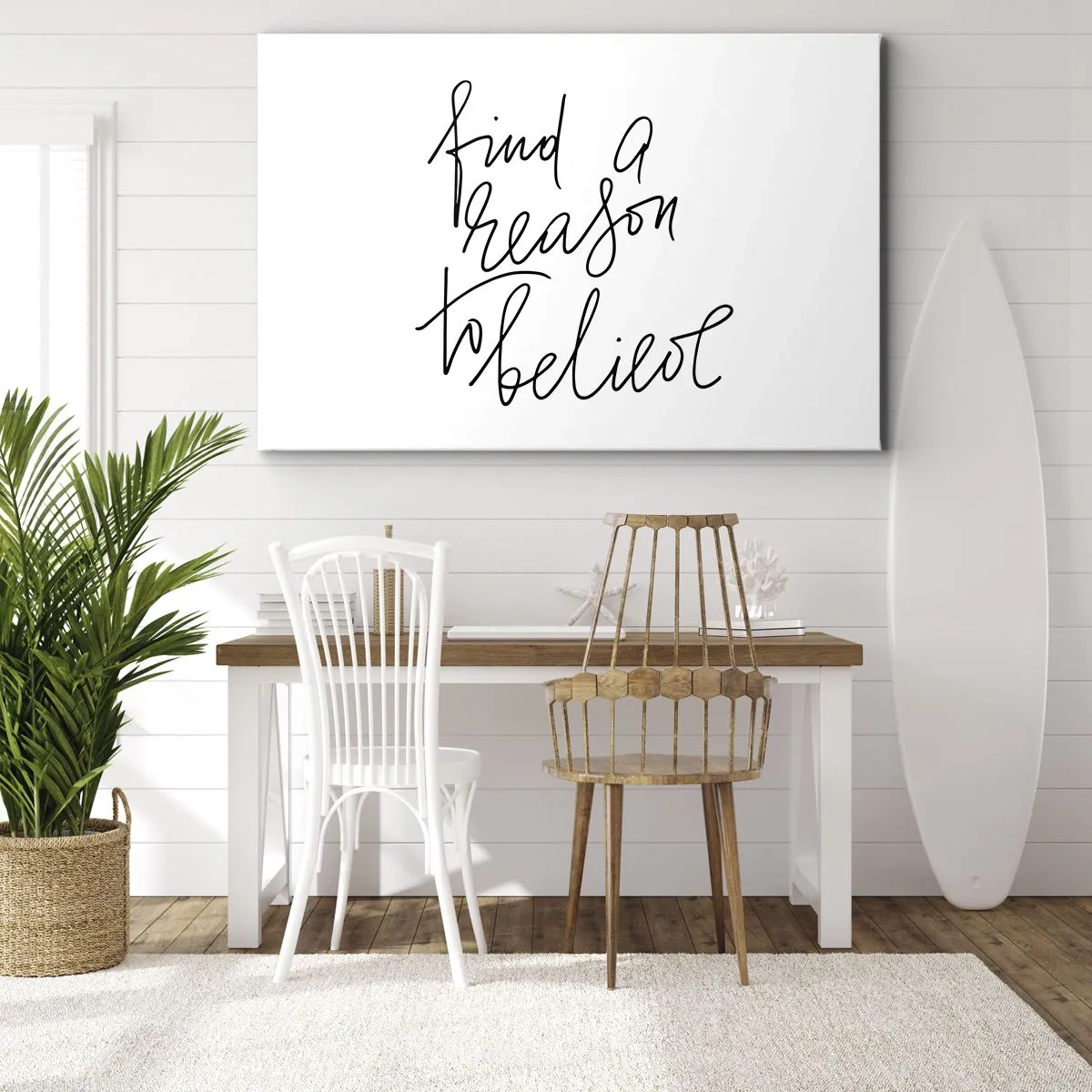 Bild auf Leinwand - Leinwandbild - Ein motivierendes Zitat im minimalistischen Stil - 70x50cm - Es ist möglich - Moderne Wanddekoration für Wohnzimmer und Schlafzimmer ARTTOR