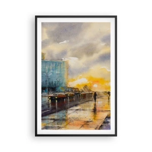 Poster in einem schwarzem Rahmen - Leben am Ufer - 61x91 cm