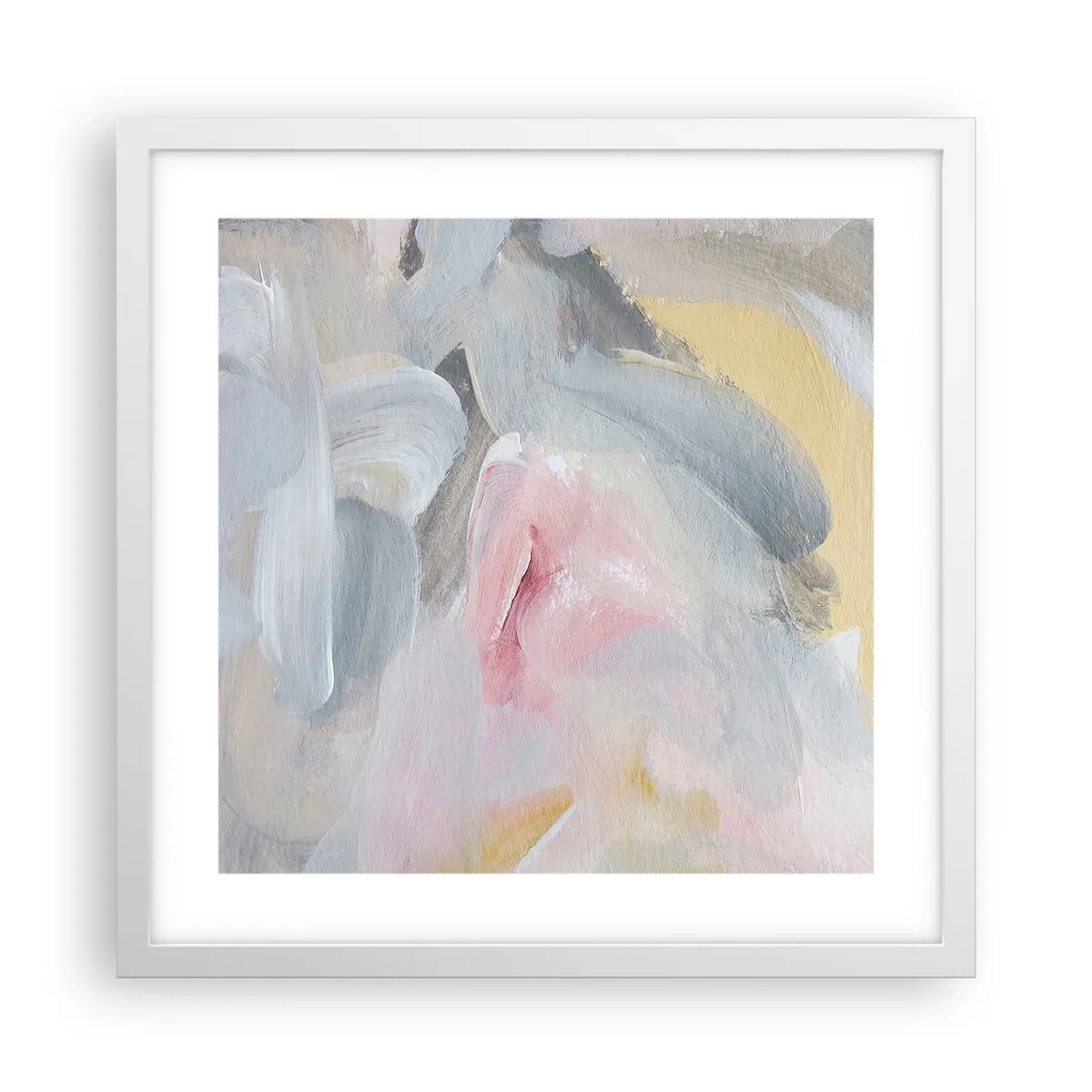 Poster in einem weißen Rahmen - In einer Pastellwelt - 40x40 cm