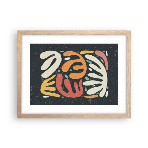 Poster in einem Rahmen aus heller Eiche - Komposition – Ich erwische dich gleich - 40x30 cm