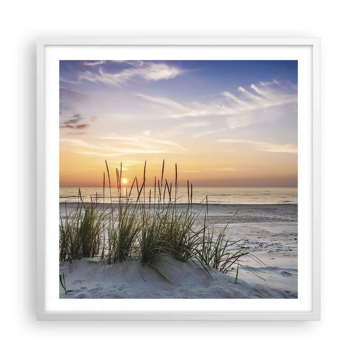 Poster in einem weißen Rahmen - Schau, denk, fühl - 60x60 cm