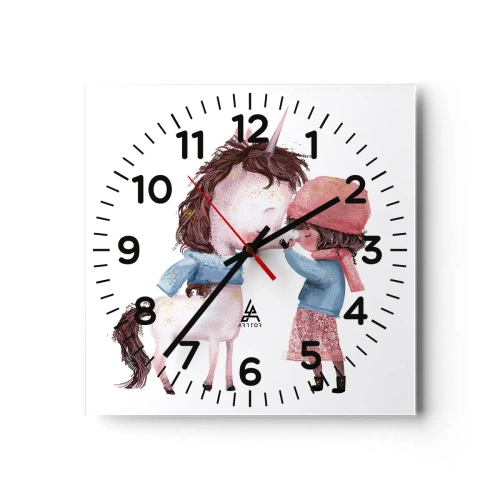 Wanduhr - Glasuhr - Ein Wintermärchen - 30x30 cm