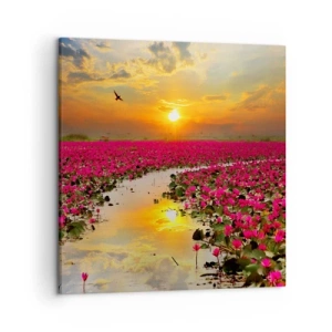 Bild auf Leinwand - Leinwandbild - Das geheime Leben des Sees - 50x50 cm