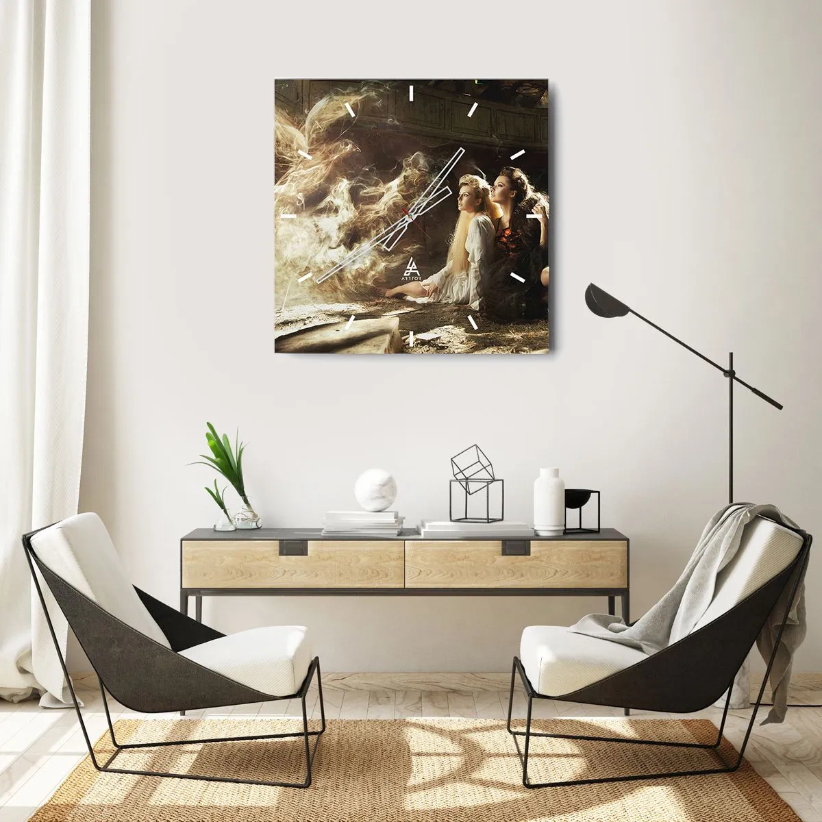 Wanduhr - Glasuhr - Und es gab Poesie - 30x30 cm