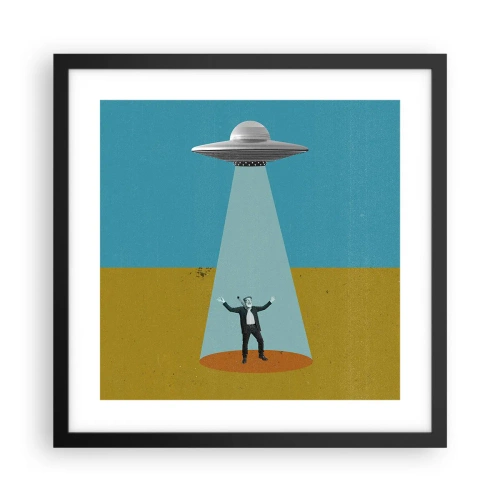 Poster in einem schwarzem Rahmen - Nahe Begegnung - 40x40 cm