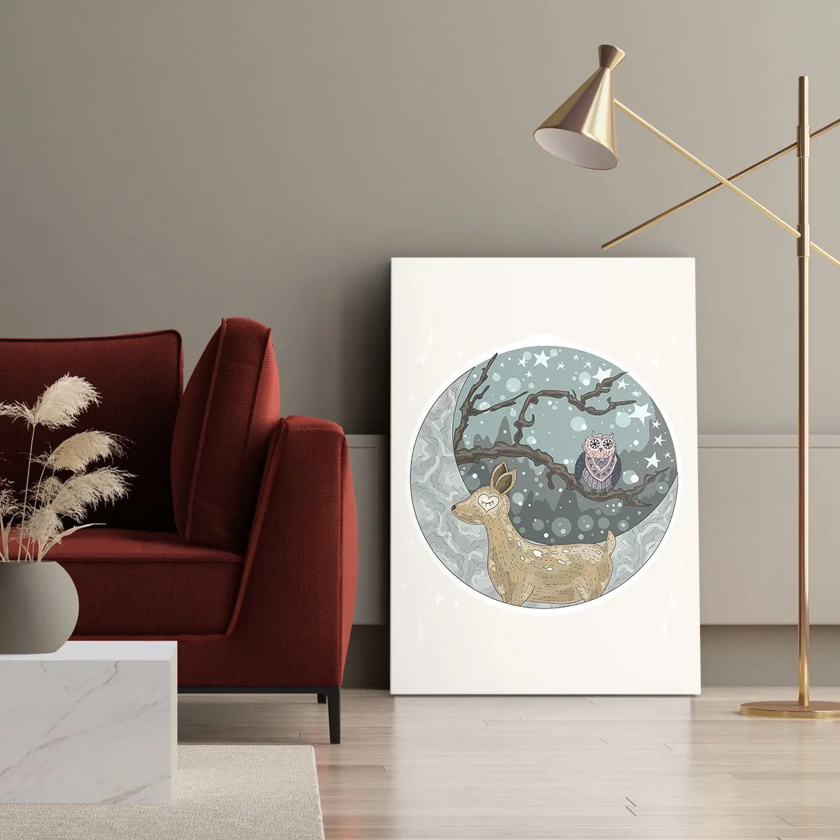 Bild auf Leinwand - Leinwandbild - Eine märchenhafte Waldnacht - 55x100 cm