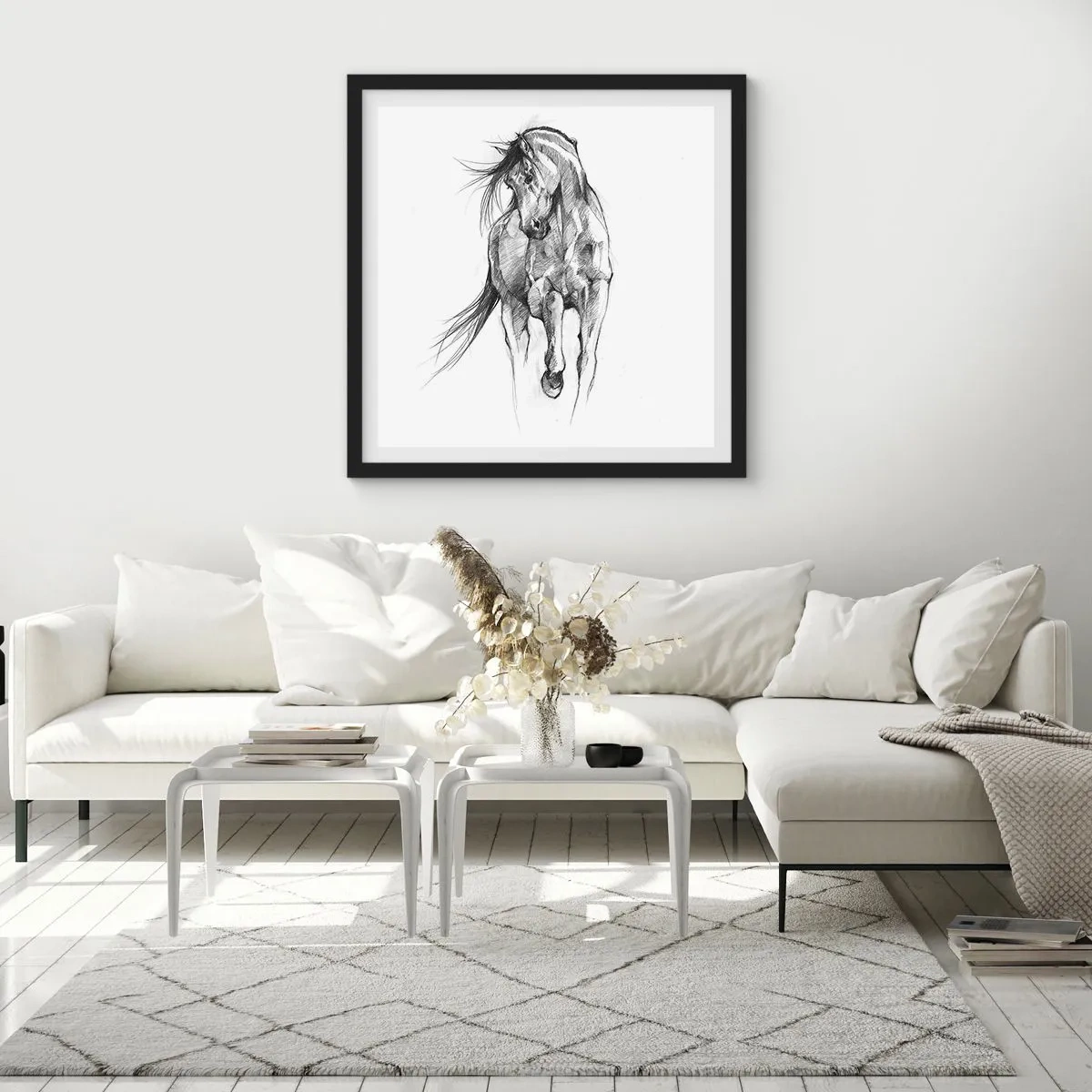 Poster in einem schwarzem Rahmen - Im anmutigen Trab - 30x30 cm