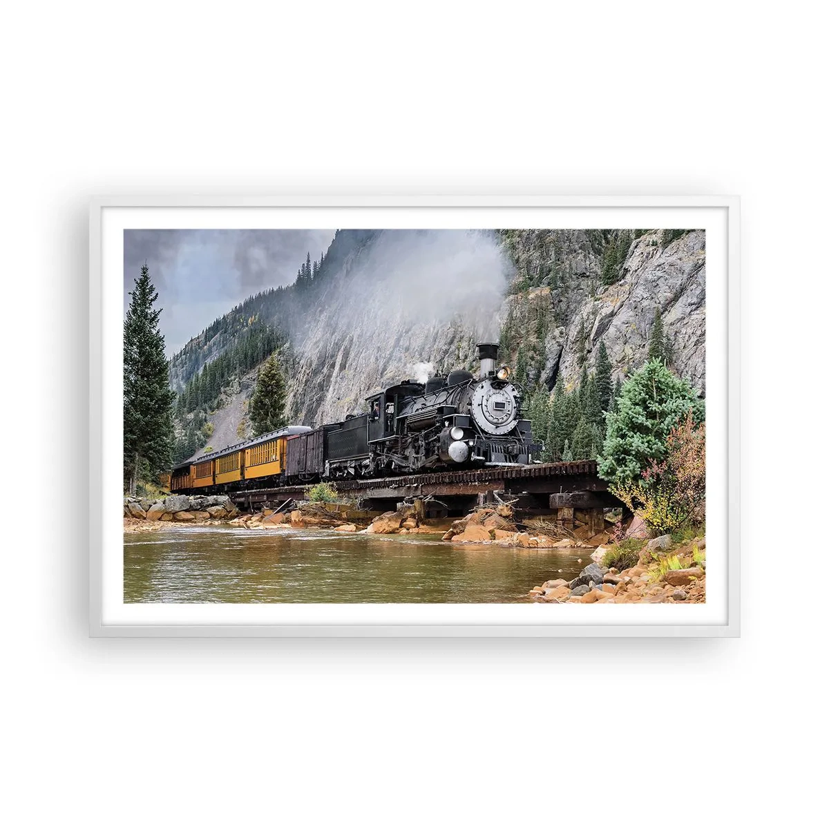 Poster in einem weißen Rahmen - Wo willst du hin? Wohin? - 91x61 cm