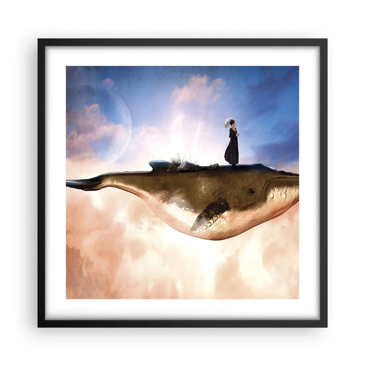 Poster in einem schwarzem Rahmen - Eine echte Reise - 50x50 cm