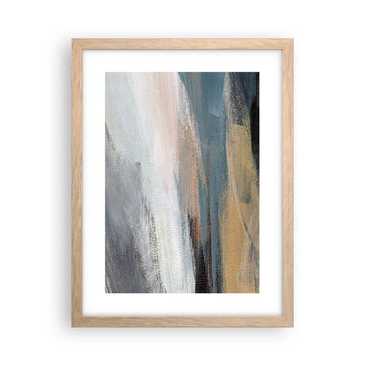 Poster in einem Rahmen aus heller Eiche - Abstraktion: nördliche Landschaft - 30x40 cm