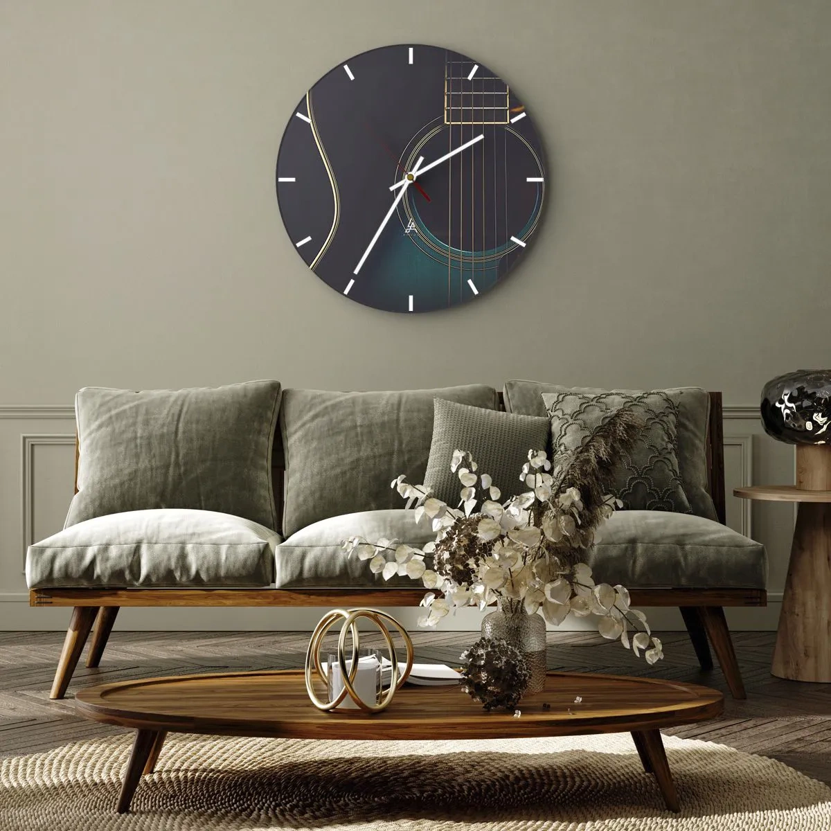 Wanduhr - Glasuhr - Einen Moment bevor es ertönt - 40x40 cm
