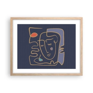 Poster in einem Rahmen aus heller Eiche - In Gedanken - 50x40 cm