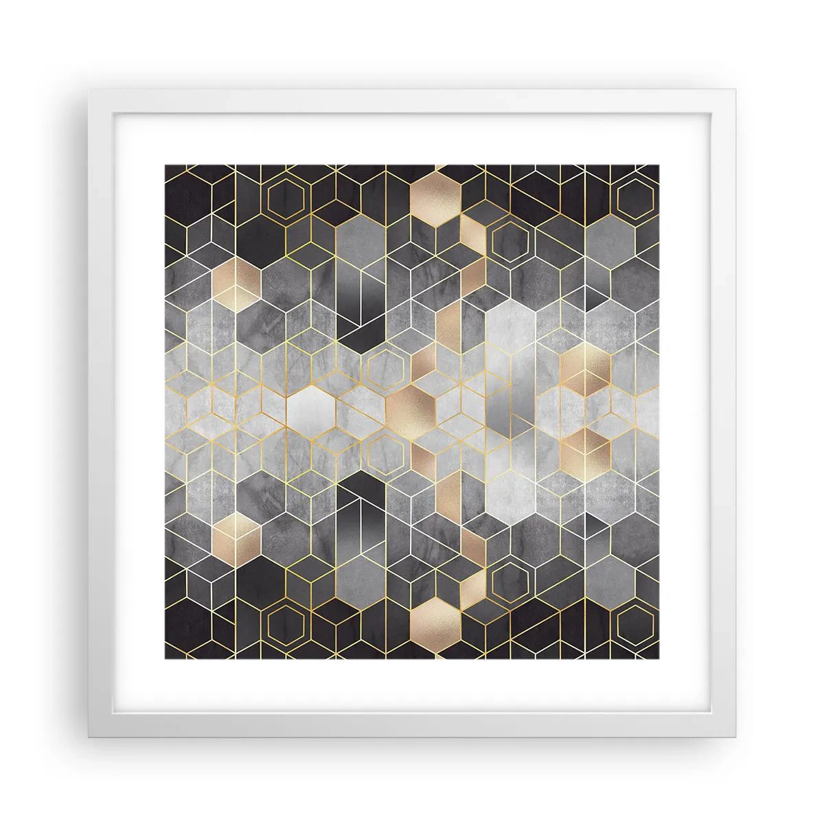 Poster in einem weißen Rahmen - Diamant-Komposition - 40x40 cm