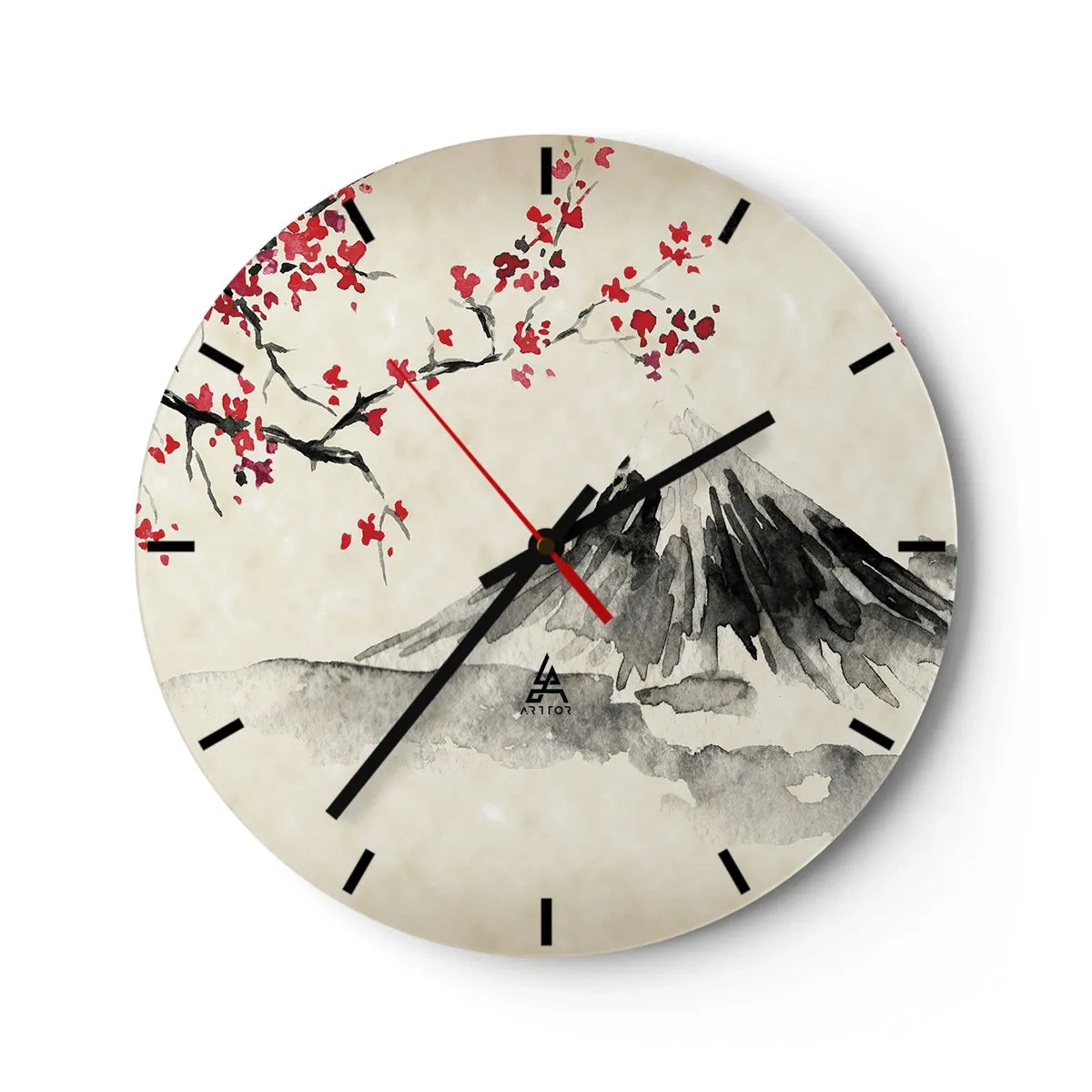 Wanduhr - Glasuhr - Liebe Japan - 40x40 cm