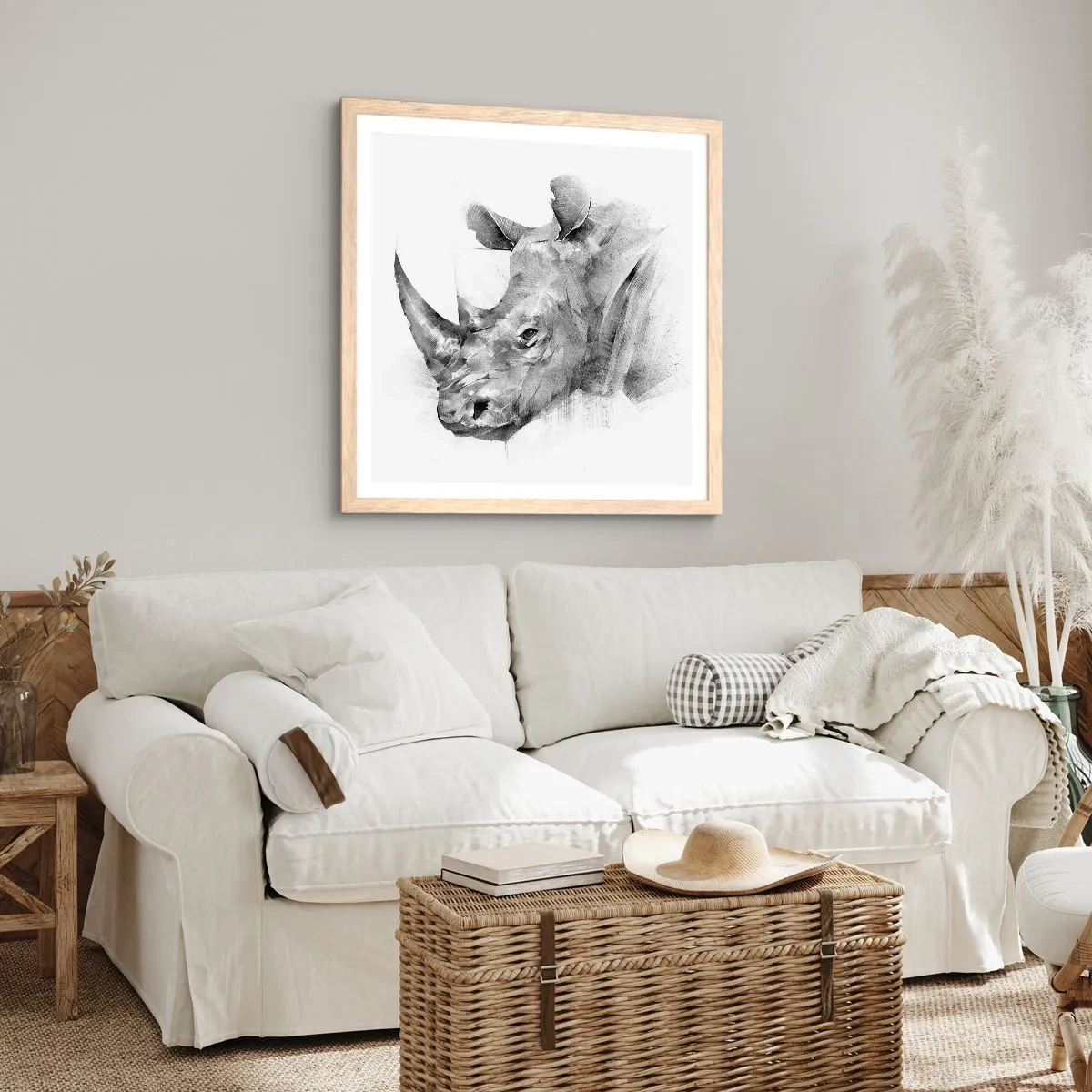 Poster in einem Rahmen aus heller Eiche - Afrikanisches Porträt - 30x30 cm