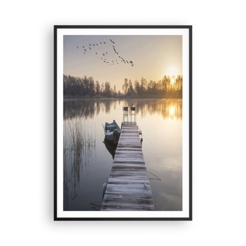 Poster in einem schwarzem Rahmen - Ich komme nach einiger Zeit zurück - 70x100 cm