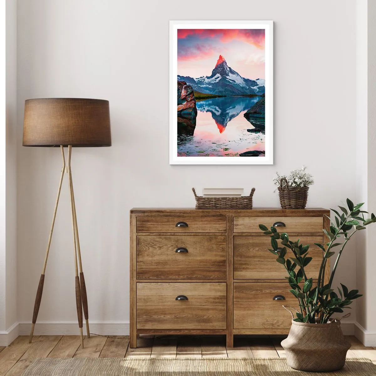 Poster in einem weißen Rahmen - Das Herz der Berge ist heiß - 50x70 cm