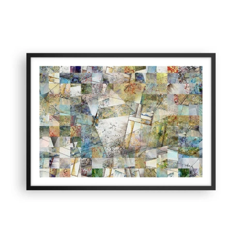 Poster in einem schwarzem Rahmen - Bunte Abstraktion mit geometrischen Formen und Linien - 70x50cm - Geometrische Mischung - Moderne Wanddekoration für Wohnzimmer und Schlafzimmer ARTTOR