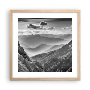 Poster in einem Rahmen aus heller Eiche - Bis zum Horizont - 40x40 cm