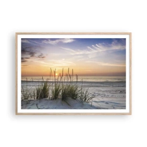 Poster in einem Rahmen aus heller Eiche - Schau, denk, fühl - 100x70 cm