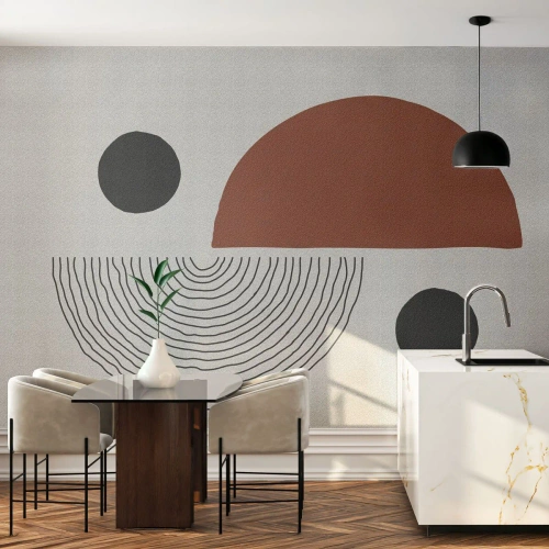 Selbstklebende Fototapete Deluxe Sticker - Perfektion des Rades - Abstraktion, Stück, Moderne Kunst - 350x256 cm