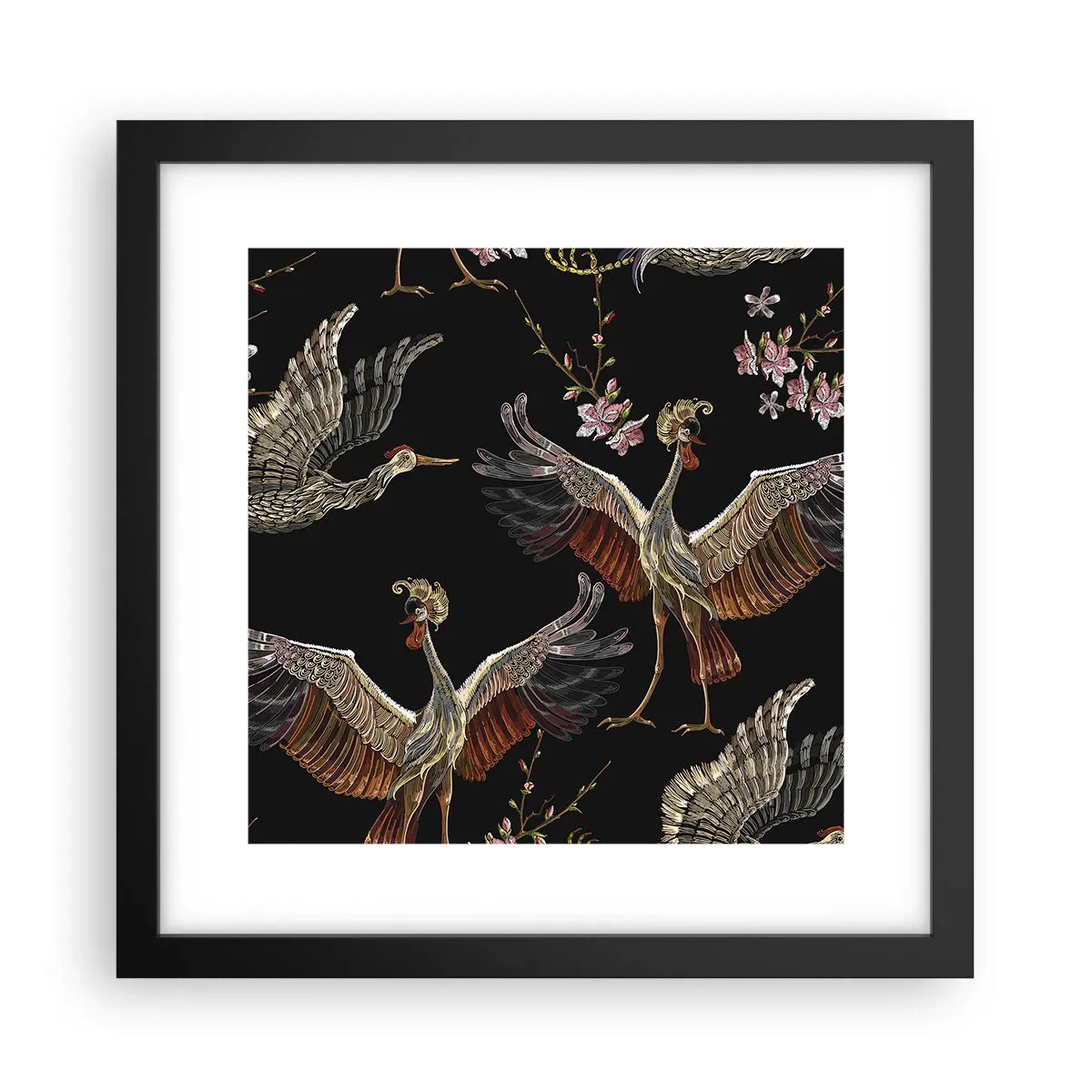 Poster in einem schwarzem Rahmen - Märchenvogel - 30x30 cm