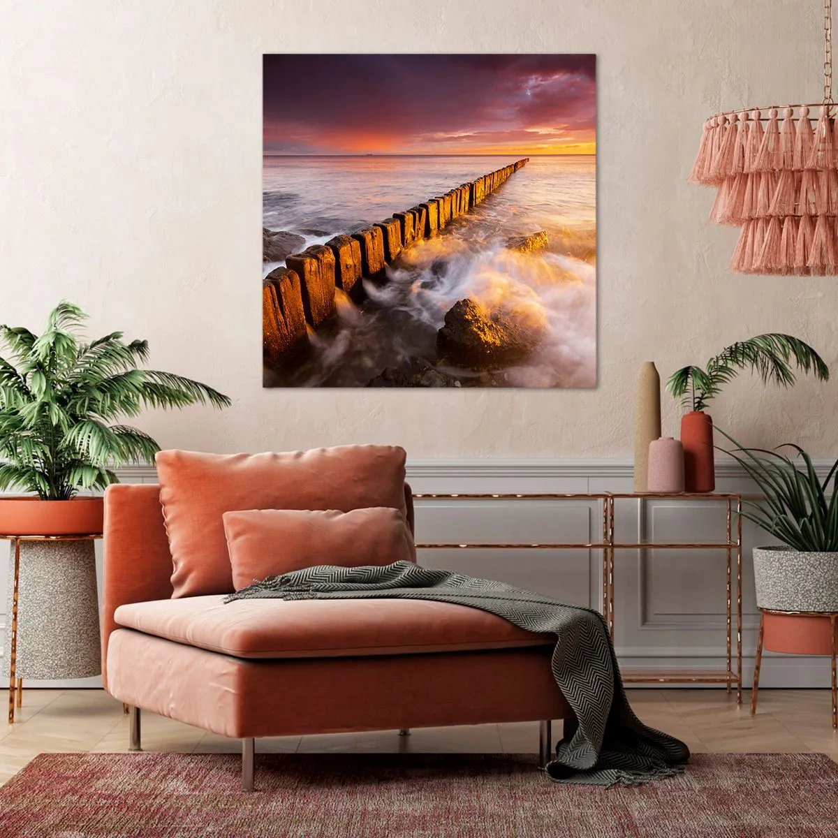 Bild auf Leinwand - Leinwandbild - Die Sanftheit der Wellen - 60x60 cm