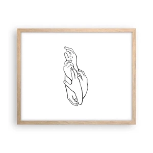 Poster in einem Rahmen aus heller Eiche - Gute Geste - 50x40 cm