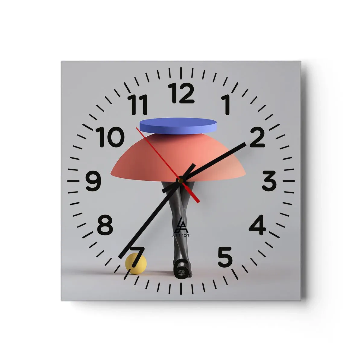 Wanduhr - Glasuhr - Surrealistische Komposition - 40x40 cm