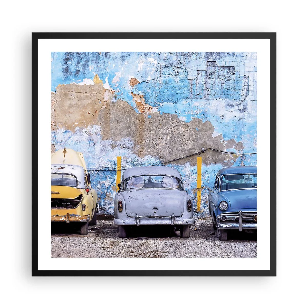 Poster in einem schwarzem Rahmen - Treffen der Veteranen - 60x60 cm