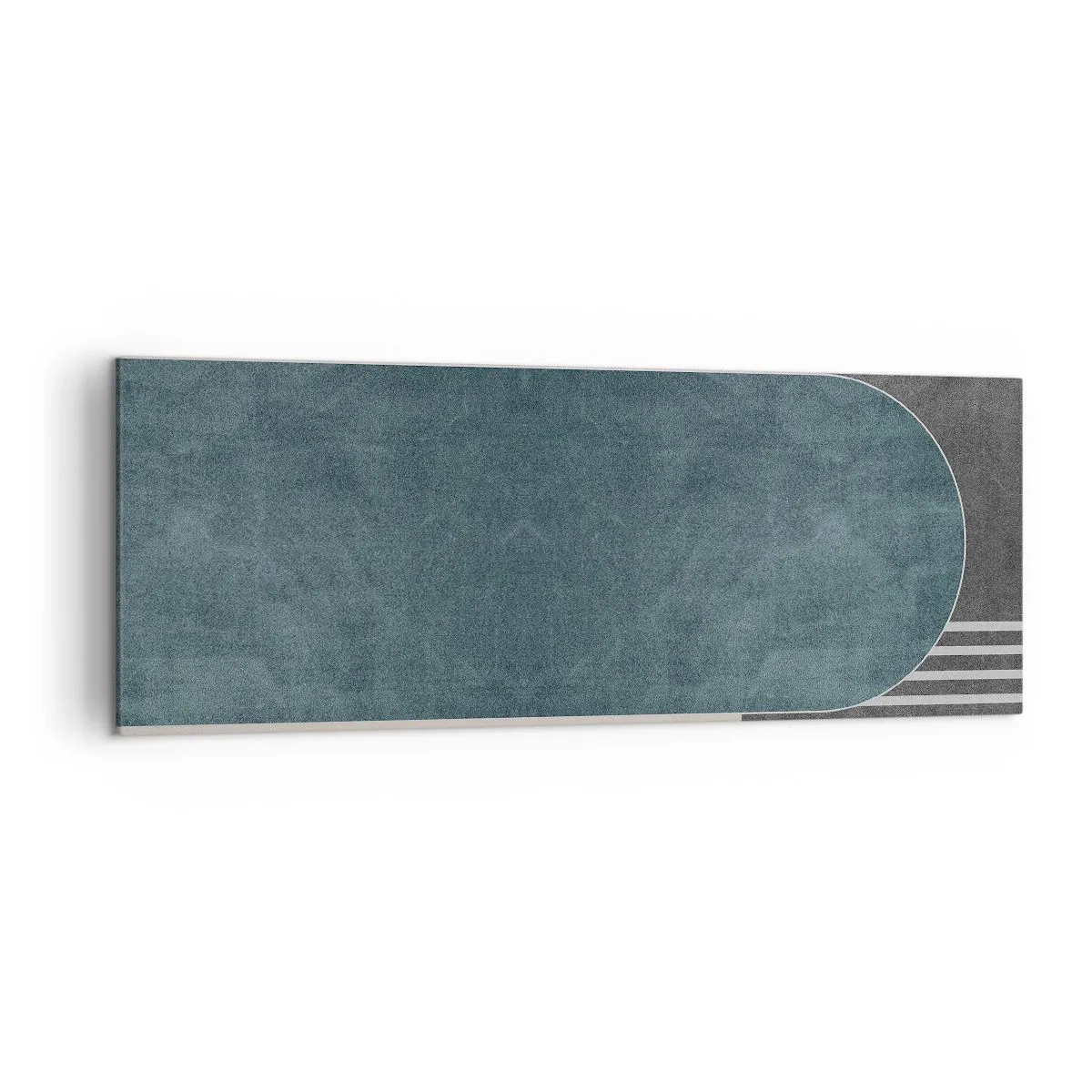 Bild auf Leinwand - Leinwandbild - Geometrische Abstraktion in Grau- und Grüntönen - 140x50cm - Komposition auf der Ebene - Moderne Wanddekoration für Wohnzimmer und Schlafzimmer ARTTOR