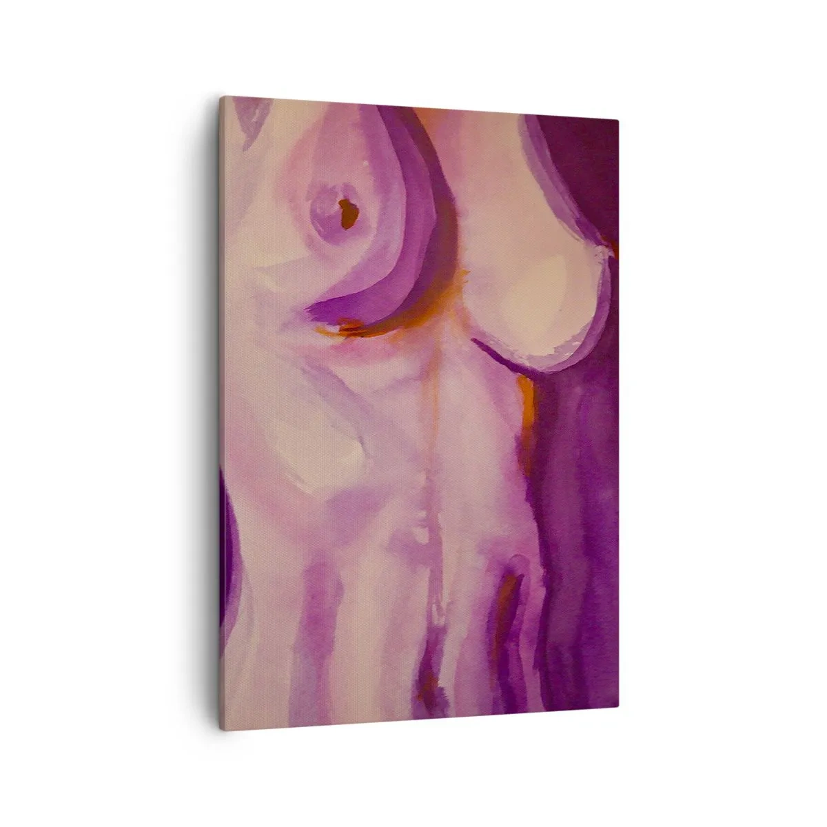 Bild auf Leinwand - Leinwandbild - Eine abstrakte Interpretation der weiblichen Silhouette in Rosa- und Lilatönen. - 50x70cm - Ode an die Weiblichkeit - Moderne Wanddekoration für Wohnzimmer und Schlafzimmer ARTTOR