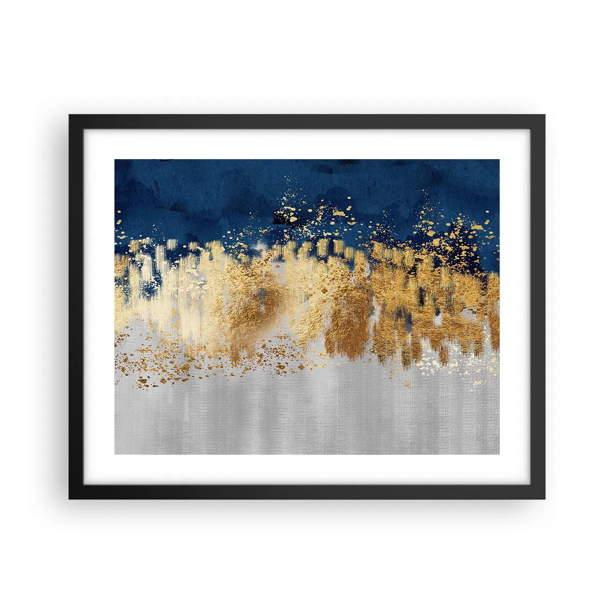 Poster in einem schwarzem Rahmen - Moderne Komposition mit Glanz - 50x40 cm