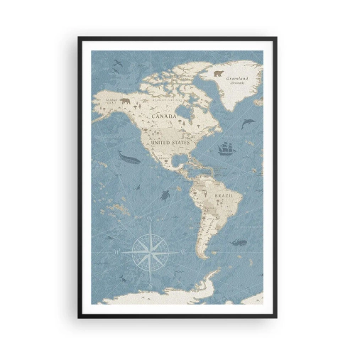 Poster in einem schwarzem Rahmen - Die Welt liegt zum Greifen nah - 70x100 cm