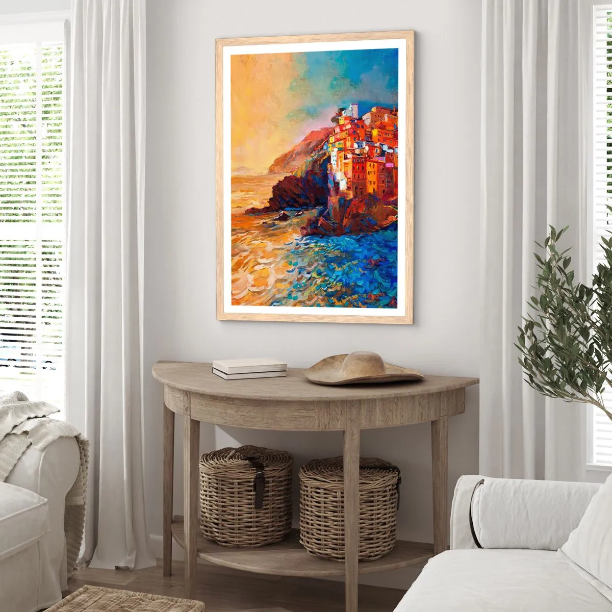 Poster in einem Rahmen aus heller Eiche - Italienische Atmosphäre - 40x50 cm