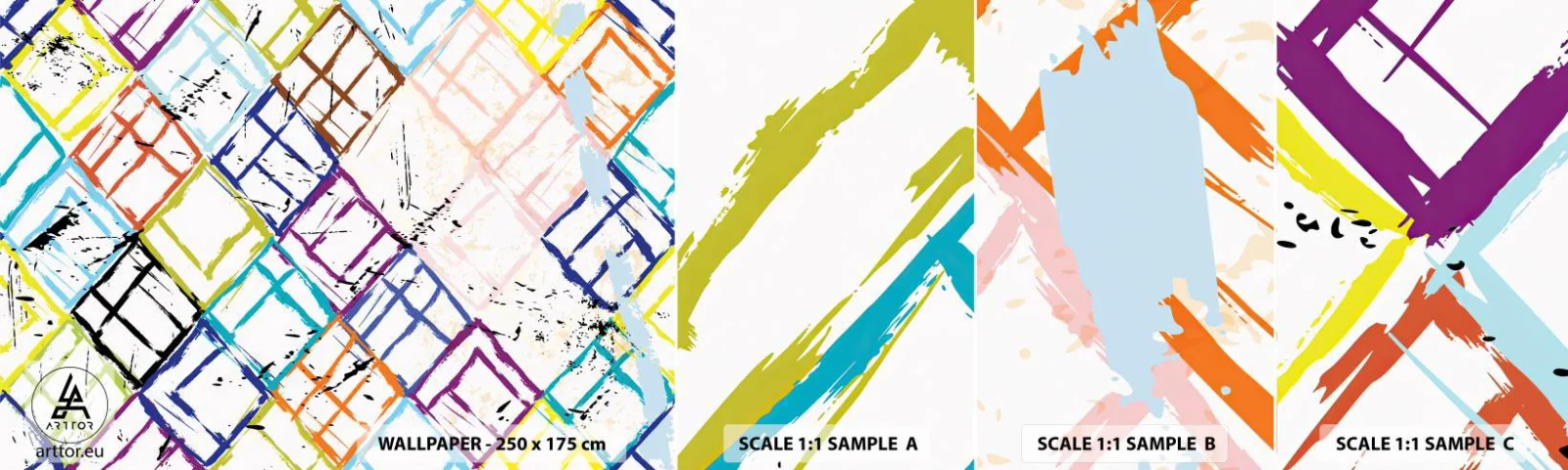 Fototapeten Muster Selbstklebend Deluxe Sticker - Zellen zu vermieten - Abstraktion, Stück, Modernes Muster - 100x30 cm