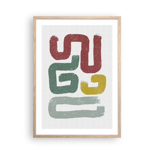 Poster in einem Rahmen aus heller Eiche - In einer unbekannten Sprache - 50x70 cm