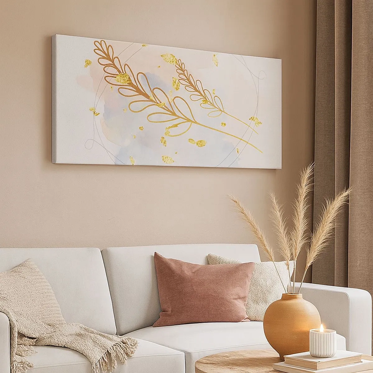 Bild auf Leinwand - Leinwandbild - Goldenr Hauch - 100x40 cm