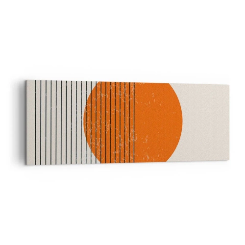 Bild auf Leinwand - Leinwandbild - Minimalistische Sonne mit geometrischen Linien - 140x50cm - Immer die Sonne - Moderne Wanddekoration für Wohnzimmer und Schlafzimmer ARTTOR