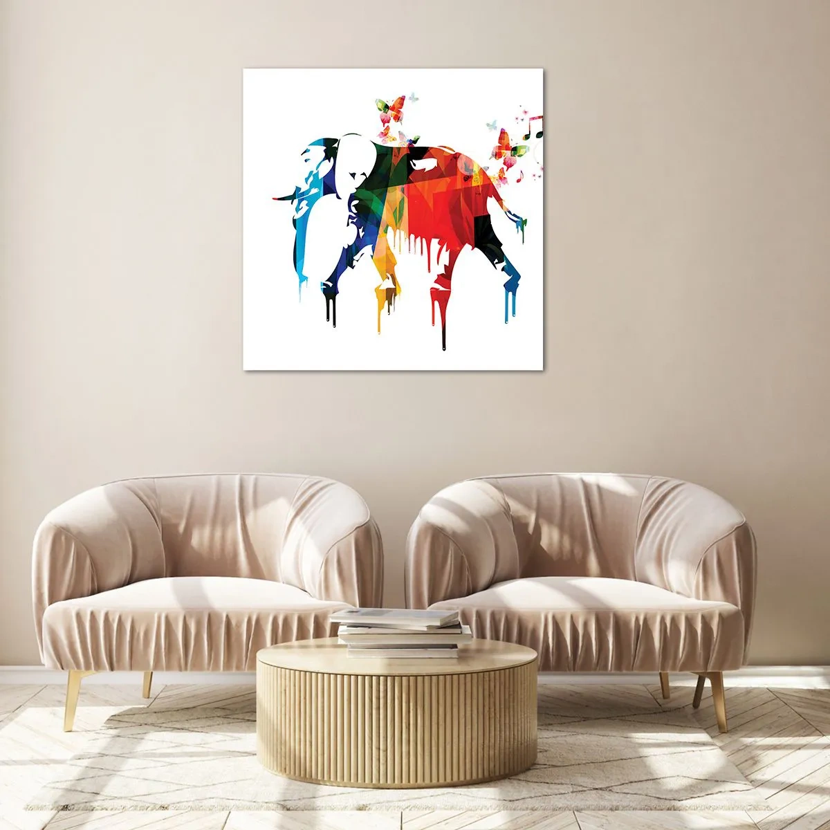 Glasbild - Bild auf glas - Jeder kann tanzen - 70x70 cm