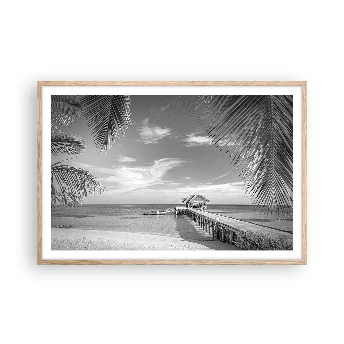 Poster in einem Rahmen aus heller Eiche - Erinnerung oder Traum? - 91x61 cm