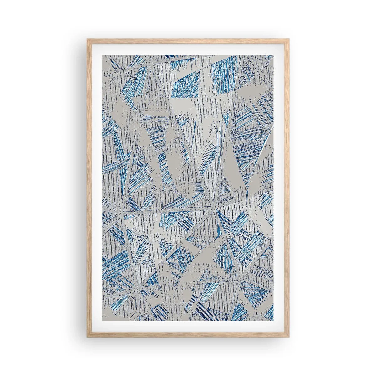 Poster in einem Rahmen aus heller Eiche - In einem blaugrauen Labyrinth - 61x91 cm