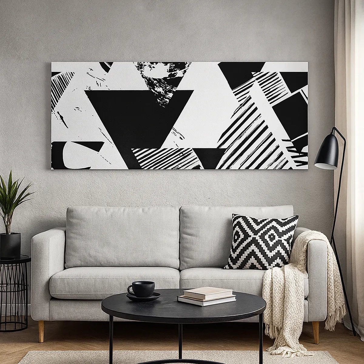 Bild auf Leinwand - Leinwandbild - Regen von Dreiecken - 30x30 cm