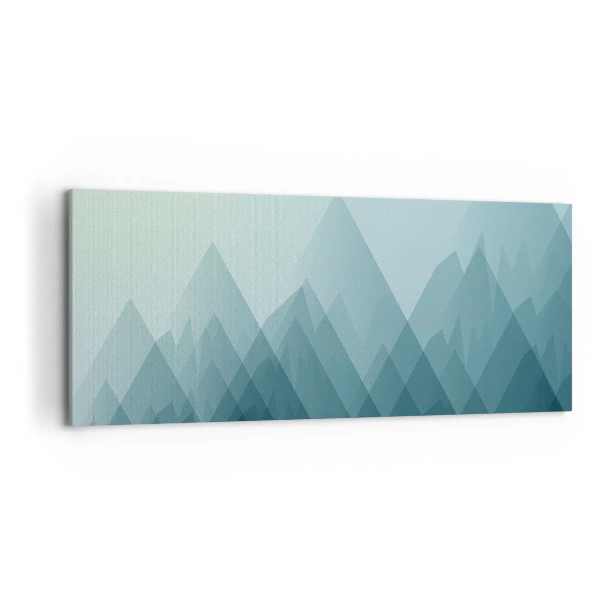 Bild auf Leinwand - Leinwandbild - Minimalistische Berggrafiken in Blautönen - 120x50cm - Groß größer am größten - Moderne Wanddekoration für Wohnzimmer und Schlafzimmer ARTTOR