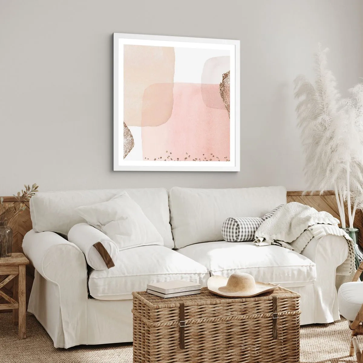 Poster in einem weißen Rahmen - Ein Blick durch die Farbe - 60x60 cm